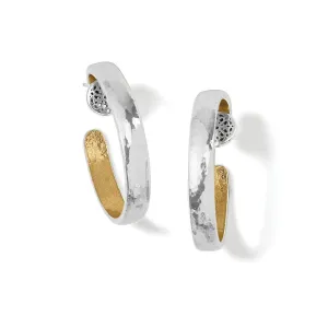14K Gold Ferrara Entrata Elegant Small Hoop Earrings for Women