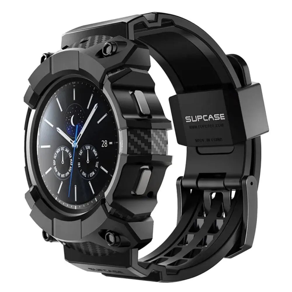 For Samsung Galaxy Watch 4 Case 46mm (2021 Release) Ub Pro Rugged Protective Cover with Watch Strap Bands
