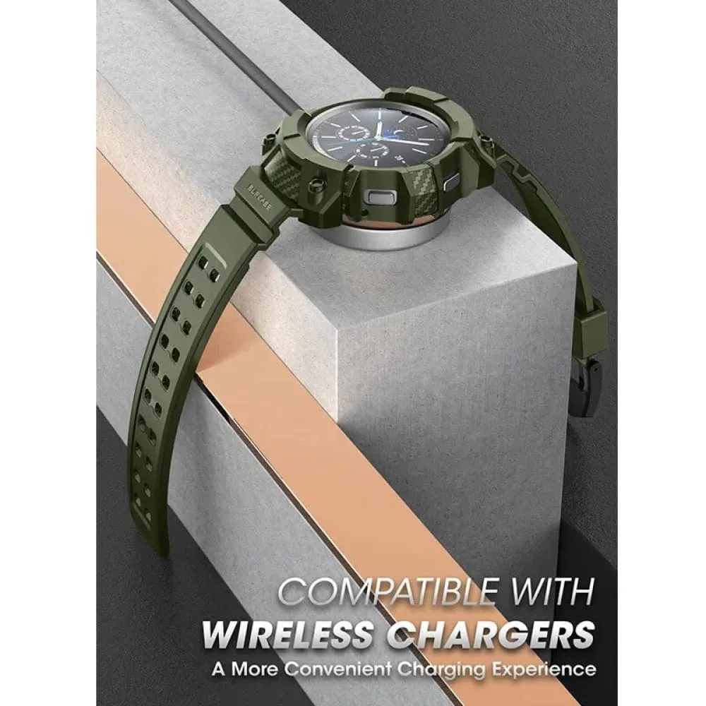 For Samsung Galaxy Watch 4 Case 46mm (2021 Release) Ub Pro Rugged Protective Cover with Watch Strap Bands