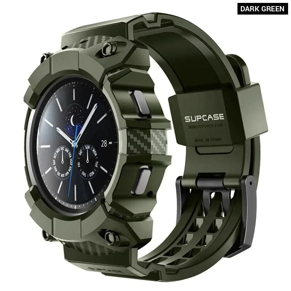 For Samsung Galaxy Watch 4 Case 46mm (2021 Release) Ub Pro Rugged Protective Cover with Watch Strap Bands