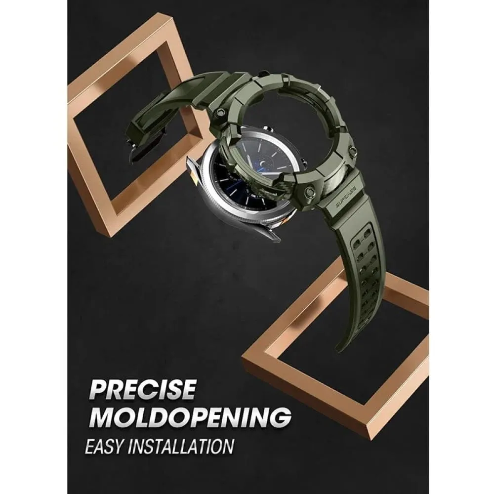 For Samsung Galaxy Watch 4 Case 46mm (2021 Release) Ub Pro Rugged Protective Cover with Watch Strap Bands