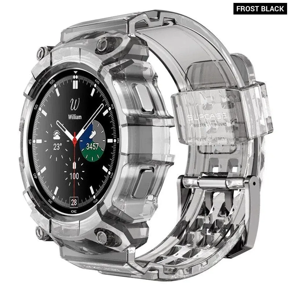 For Samsung Galaxy Watch 4 Case 46mm (2021 Release) Ub Pro Rugged Protective Cover with Watch Strap Bands