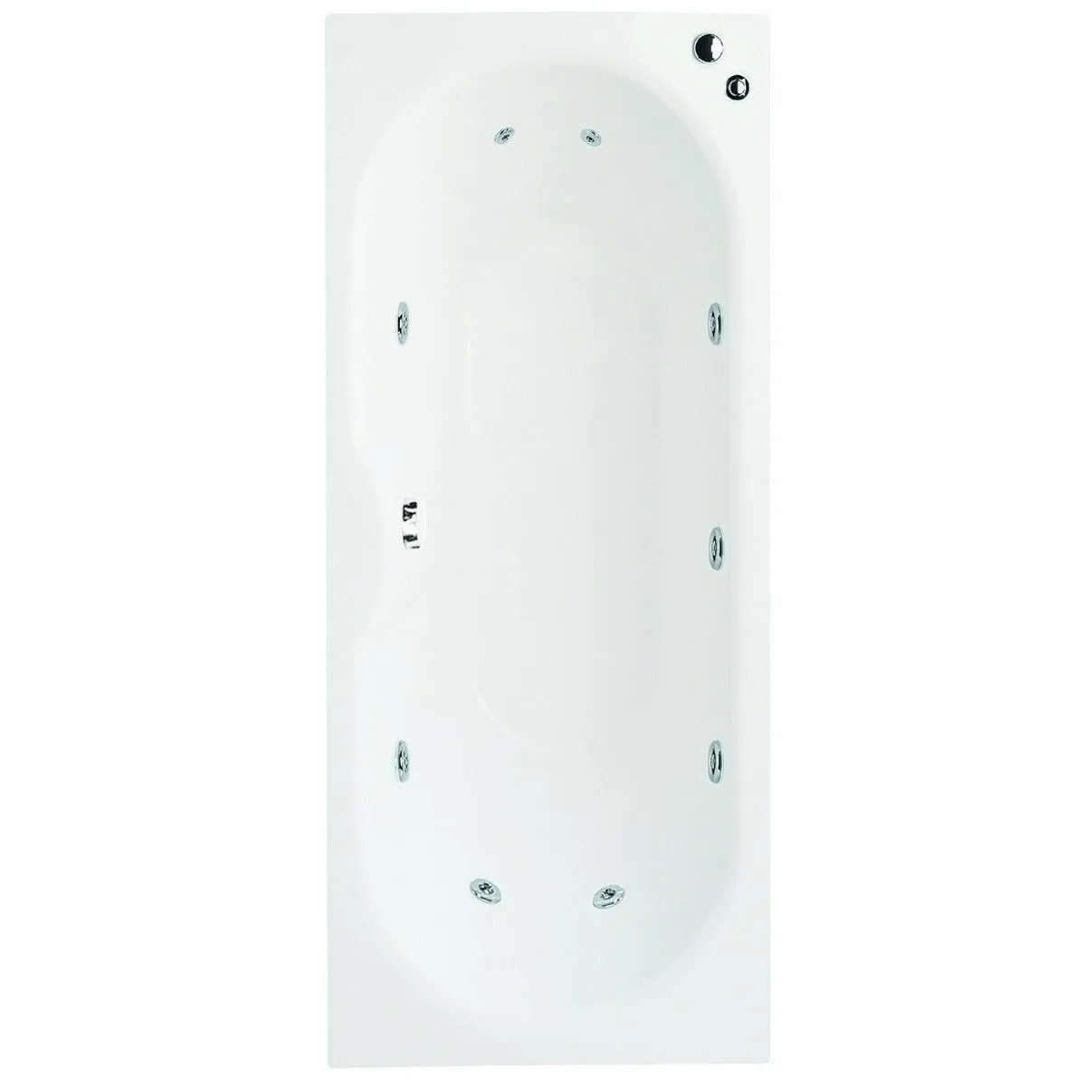 Frontline White Luna 1700 x 750mm 10 Jet Whirlpool Bath