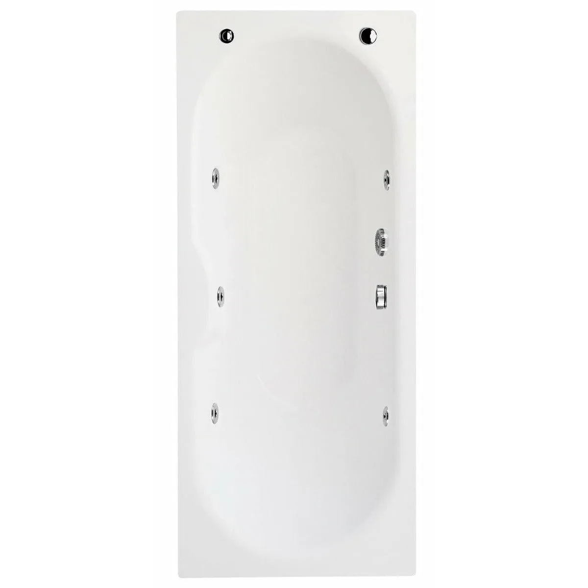 Frontline White Luna 1700 x 750mm 6 Jet Whirlpool Bath