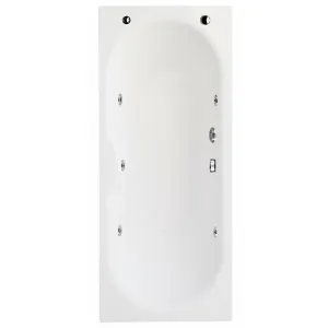 Frontline White Luna 1700 x 750mm 6 Jet Whirlpool Bath