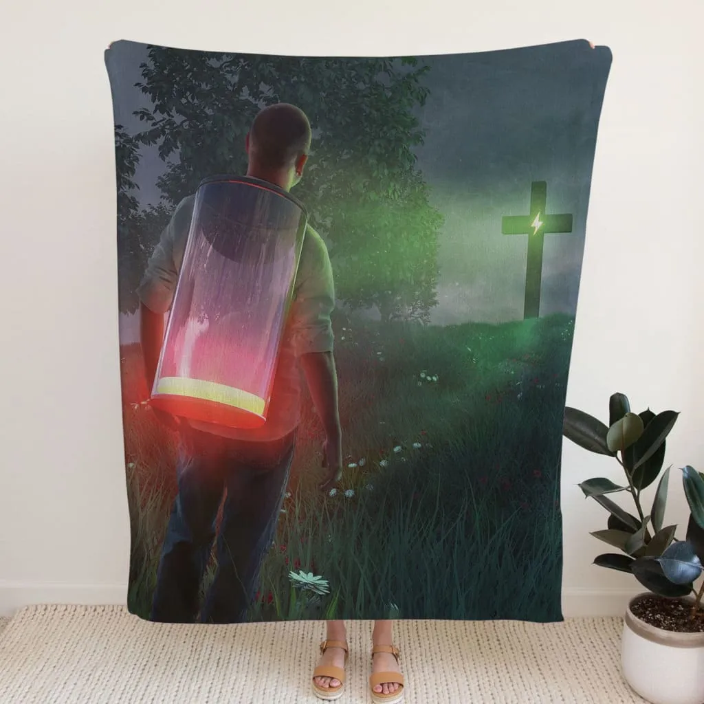 God Is The Plug Fleece Blanket - Christian Blanket - Bible Verse Blanket