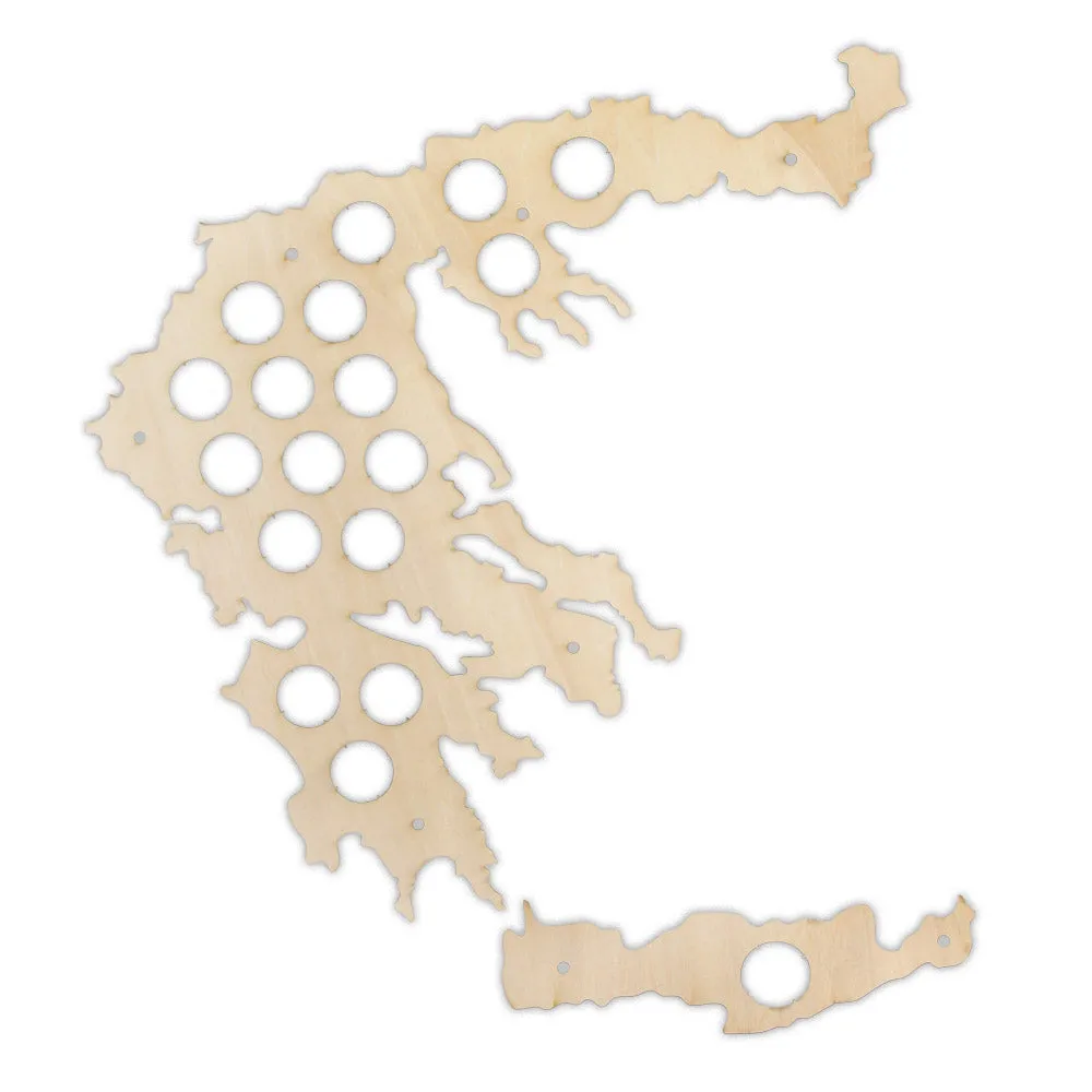 Greek  Caps Holder Patriotic Collection Gadgets Greece Bottle  Cap Map Wooden Laser Engraved Maps  Decoration