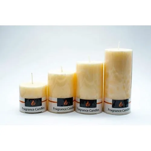 Handmade Marble Finish Pillar Candle, Infused with The Captivating Scent of Jasmine - Unparalleled Longevity, Smokeless Performance, and Unmatched Artistry