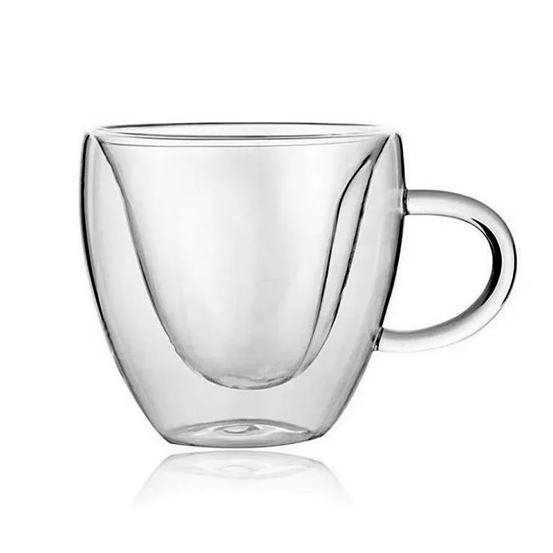 Heart Love Shape Glass Coffee Mug