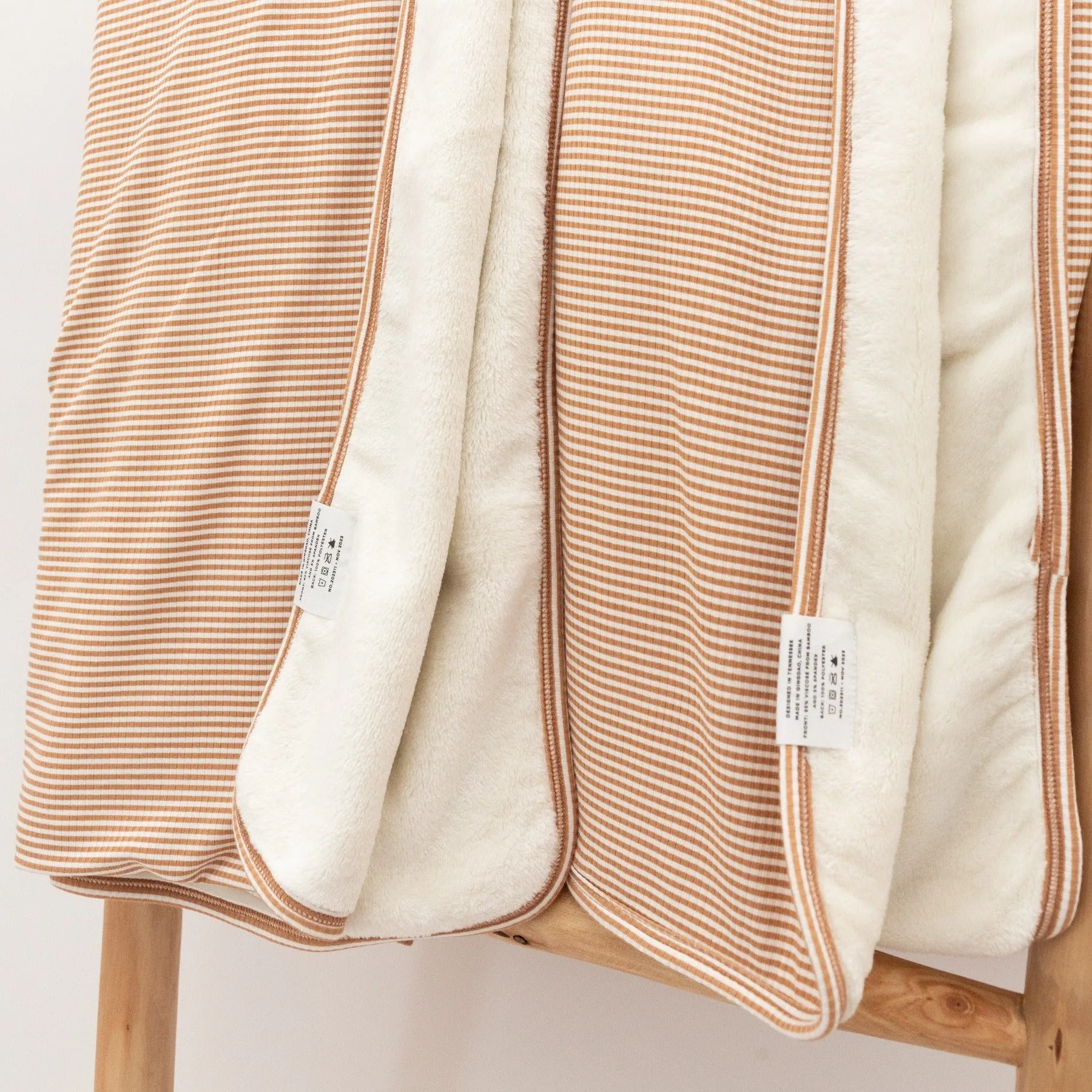 Honey Stripe Small Ribbed Toddler Blanket