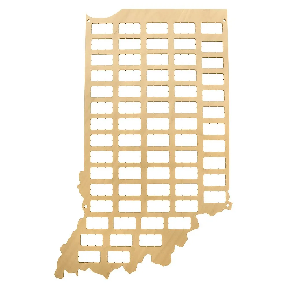 Indiana Wine Cork Wall Display Map Indiana Wood Cutout Shapes Wine Cork Collector Indiana State of USA Custom Wall Art Deco Map