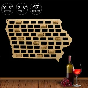 Iowa  Cork Map Midwestern United States  Cork Display   Housewarming   Iowa City   Map