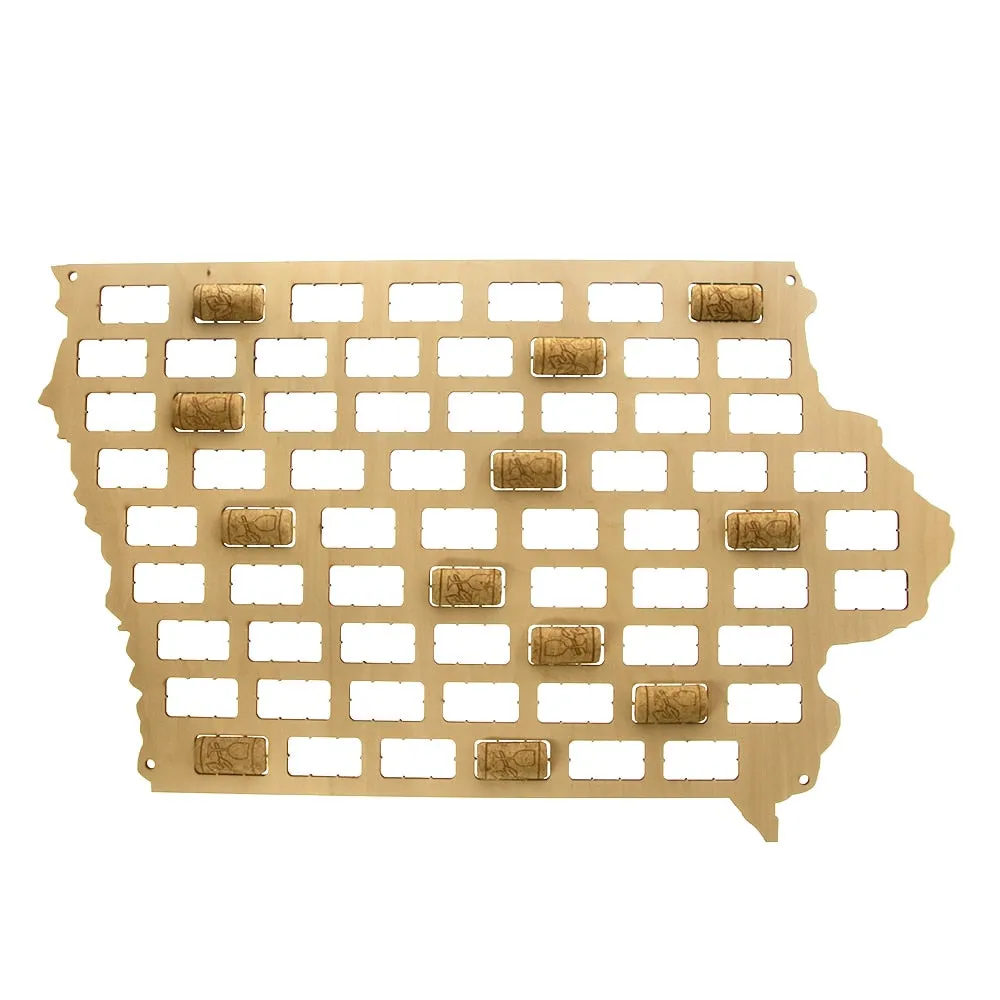 Iowa  Cork Map Midwestern United States  Cork Display   Housewarming   Iowa City   Map