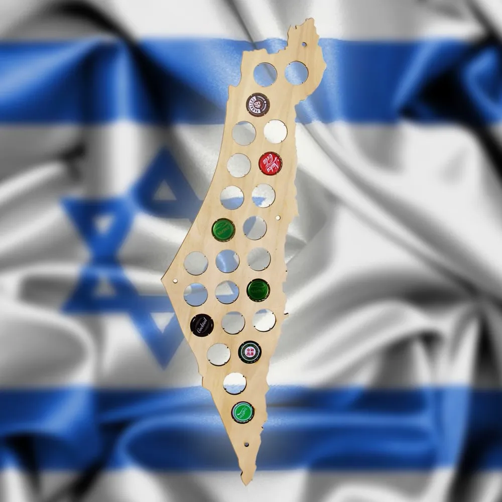 Israel Beer Cap Map Christmas Gifts Beer Soda Bottle Cap Map Patriotic Cap Holder Wine Cap Display Home Decoration Accessories