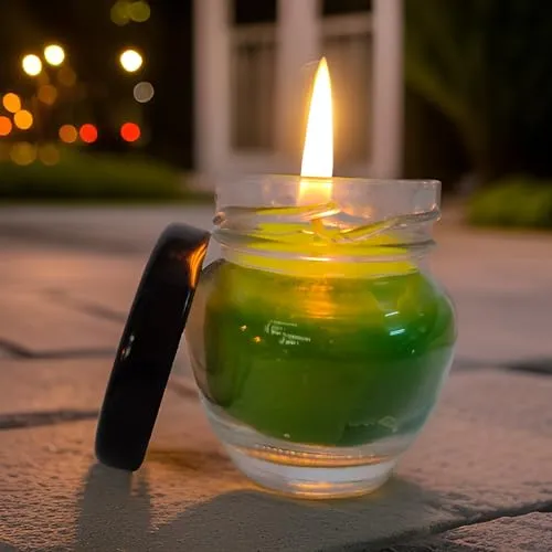 Jar Candle for Home Decorationa | Diwali Candle | Valaentine Day Decoration Candle | Organic SOYA Wax Candle | 44 Hrs Burn Time Pack of 5 (Pack of 5, Green)