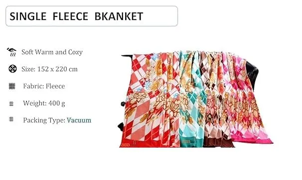JGD Single Bed Soft Touch Light Weight Polar Fleece Blanket/Warm Bedsheet for Light Winters/Summer/AC Blankets (Set of 6)