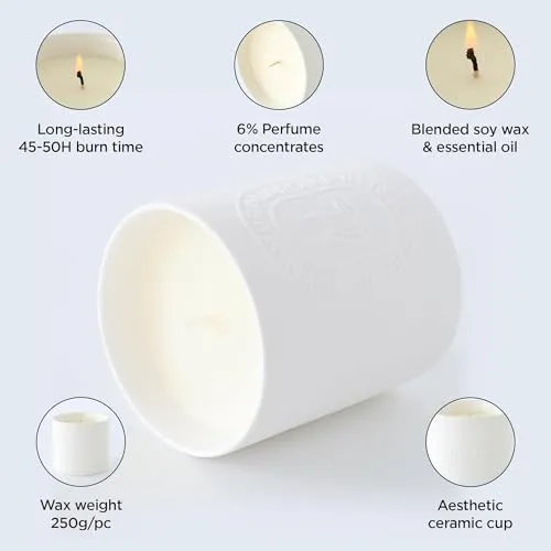 Kuber Industries Scented Candles | Fragrance Candles | Candles for Wedding | Candles for Bedroom | Birthday Candles | Valentines Day Gifts Candles | DY-230705-1B | White