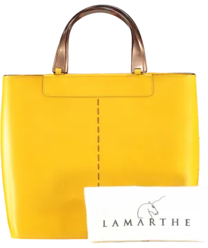 LAMARTHE PARIS Mustard Yellow Top Handle Handbag