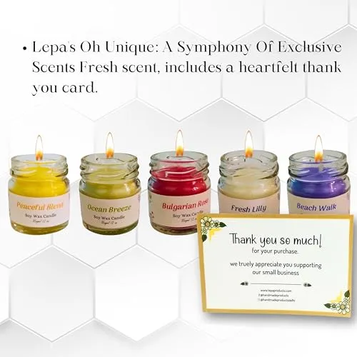 LEPA Fragrance Candle Crafted with Healing Mantra || Fragrance Candles for Home || Scented Candles || (100% Beeswax)- Handcrafted | Smoke-Free|| Home Decoration (Pack of 1) (Oh Unique)