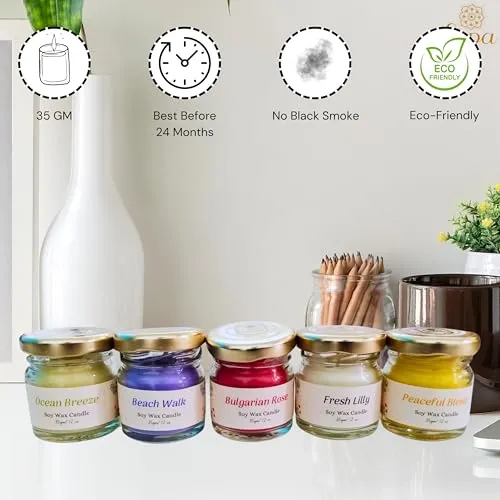 LEPA Fragrance Candle Crafted with Healing Mantra || Fragrance Candles for Home || Scented Candles || (100% Beeswax)- Handcrafted | Smoke-Free|| Home Decoration (Pack of 1) (Oh Unique)