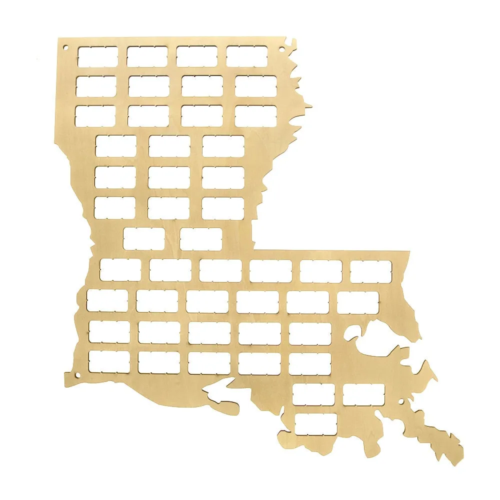 Louisiana  Cork Map USA State  Cork Collector Display Cork Map  Wooden Cutout Wall Hanging Louisiana Outline