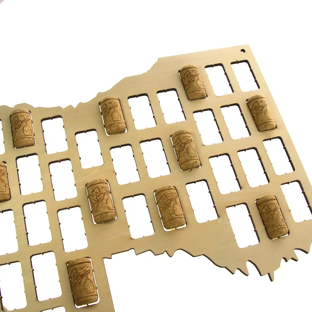 Louisiana  Cork Map USA State  Cork Collector Display Cork Map  Wooden Cutout Wall Hanging Louisiana Outline