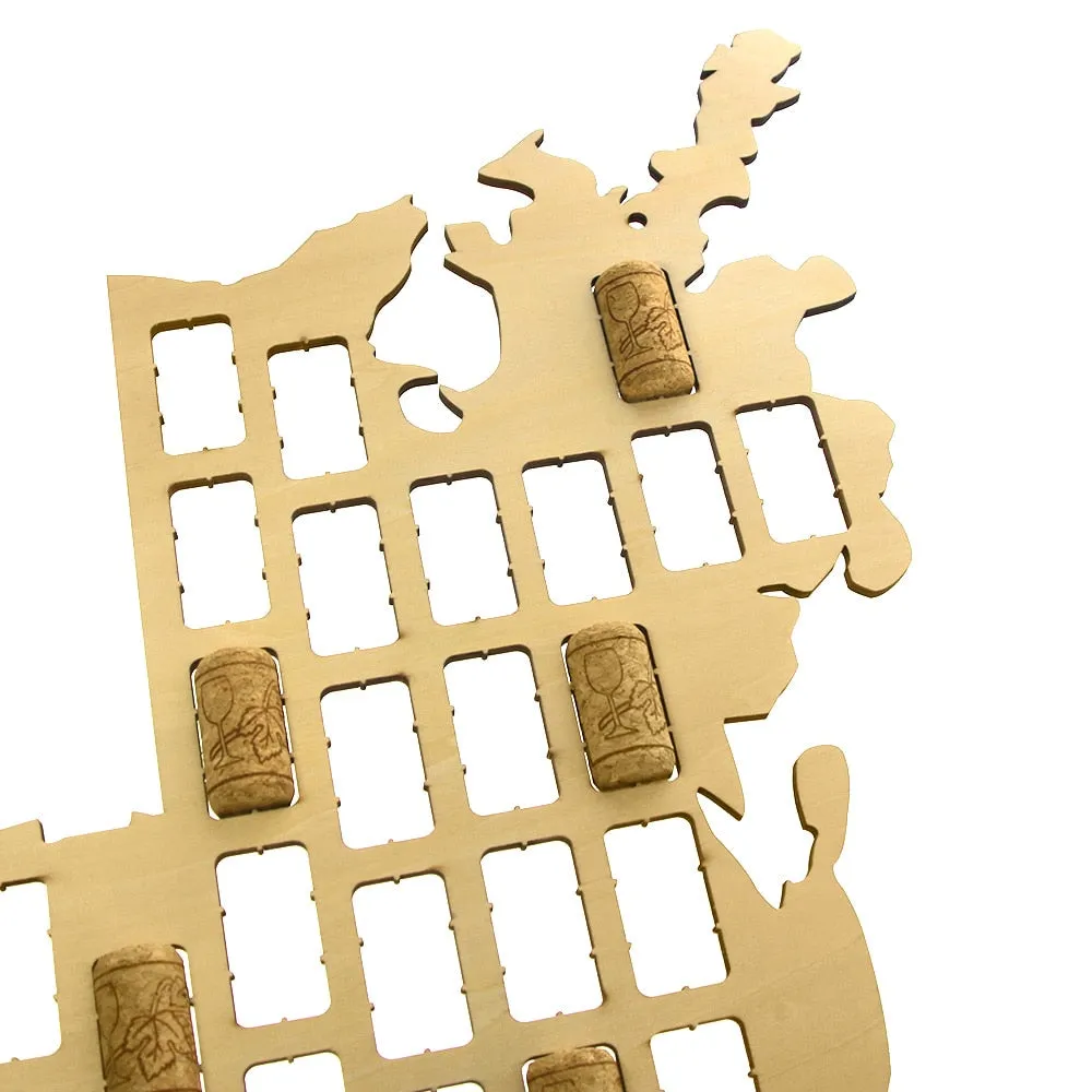 Louisiana  Cork Map USA State  Cork Collector Display Cork Map  Wooden Cutout Wall Hanging Louisiana Outline