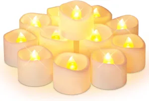 LTETTES PACK OF 12(1.5" x 1.2") Warm White Light Waterproof LED Tea Light Candles, Coin Battery Operated LED Diyas With Remote For Home Decorations, Festivals, Diwali, Gifts, Wedding & Other Occasions