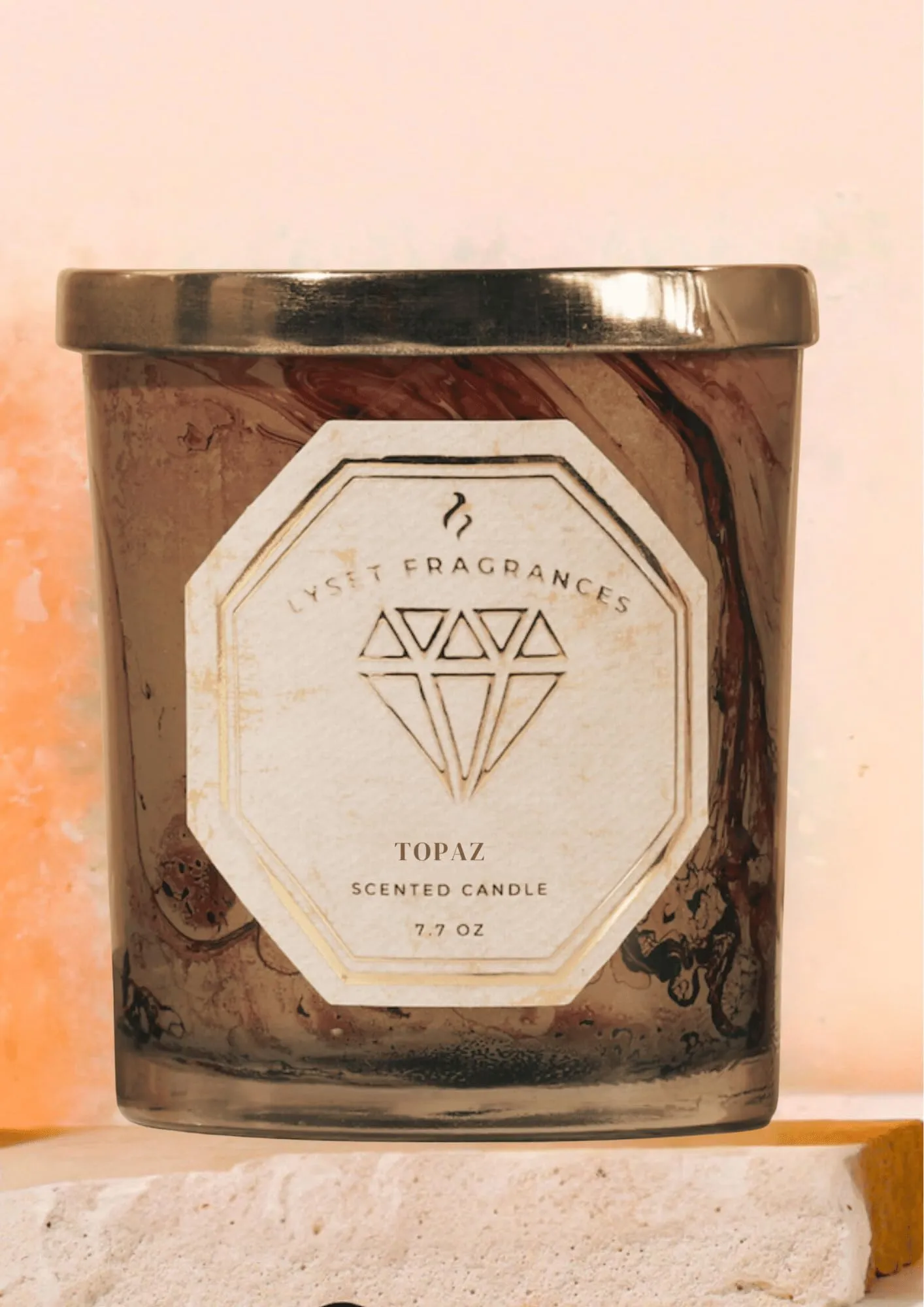 Lyset Fragrances Topaz Scented Candle with Double Wicks Refreshing Peppermint, Warm Musk, and Sweet Vanilla Fragrance Blend Aromatherapy Candle for Relaxation& Decoration and Gift Purpose(Pack of 1)