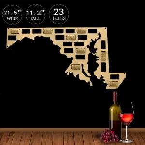 Maryland Custom-made Wine Cork Map USA State Home Decor Sign State Map of Maryland Wall Art Home Decor Gift I Love Maryland Map
