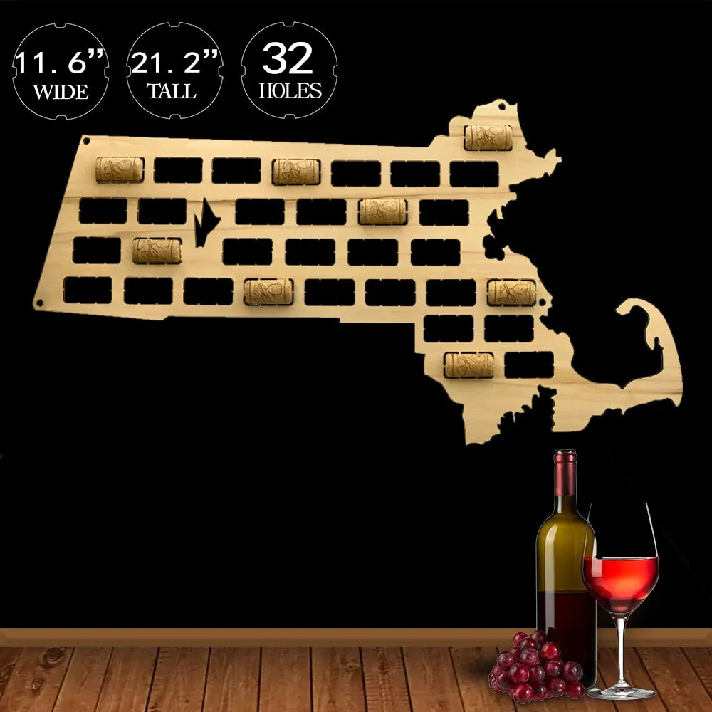 Massachusetts State  Cork Map USA State Wall Map  Cork Reused Display Wood Cutout   Housewarming