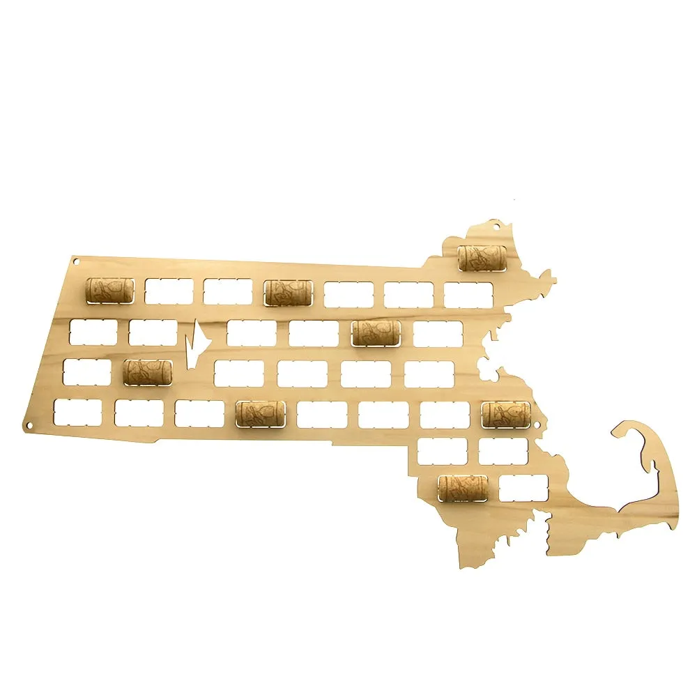 Massachusetts State  Cork Map USA State Wall Map  Cork Reused Display Wood Cutout   Housewarming