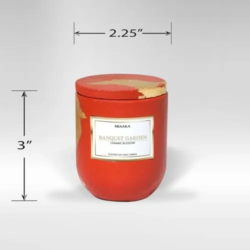 MIAAKA Ceramic Blossom Jar Hand Poured Scented Candle Banquet Garden Fragrance