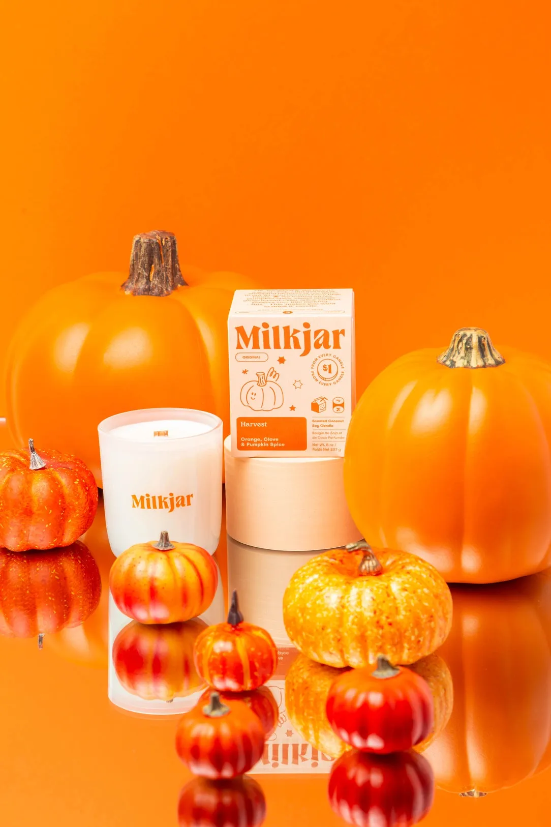 Milk Jar Candle Co Harvest - Orange, Clove & Pumpkin Spice Soy 8oz Candle