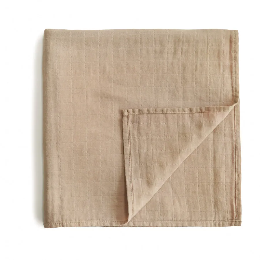 Mushie Organic Cotton Muslin Swaddle Blankets