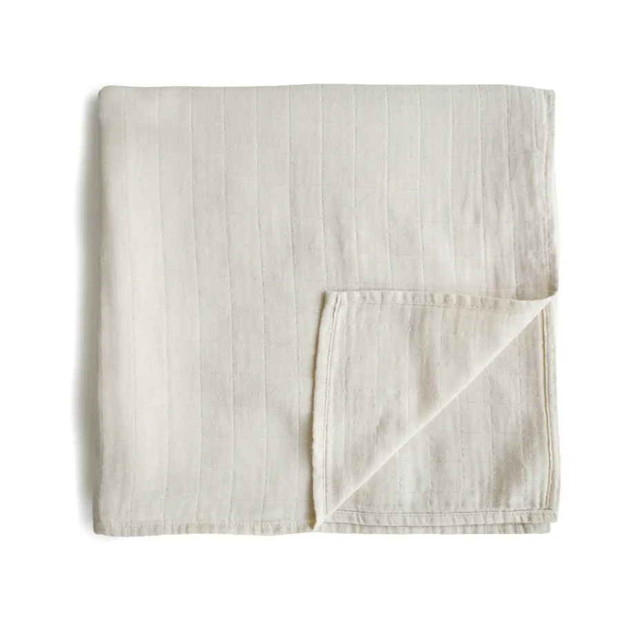 Mushie Organic Cotton Muslin Swaddle Blankets