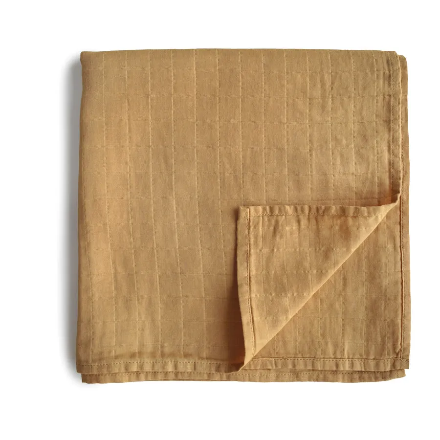 Mushie Organic Cotton Muslin Swaddle Blankets