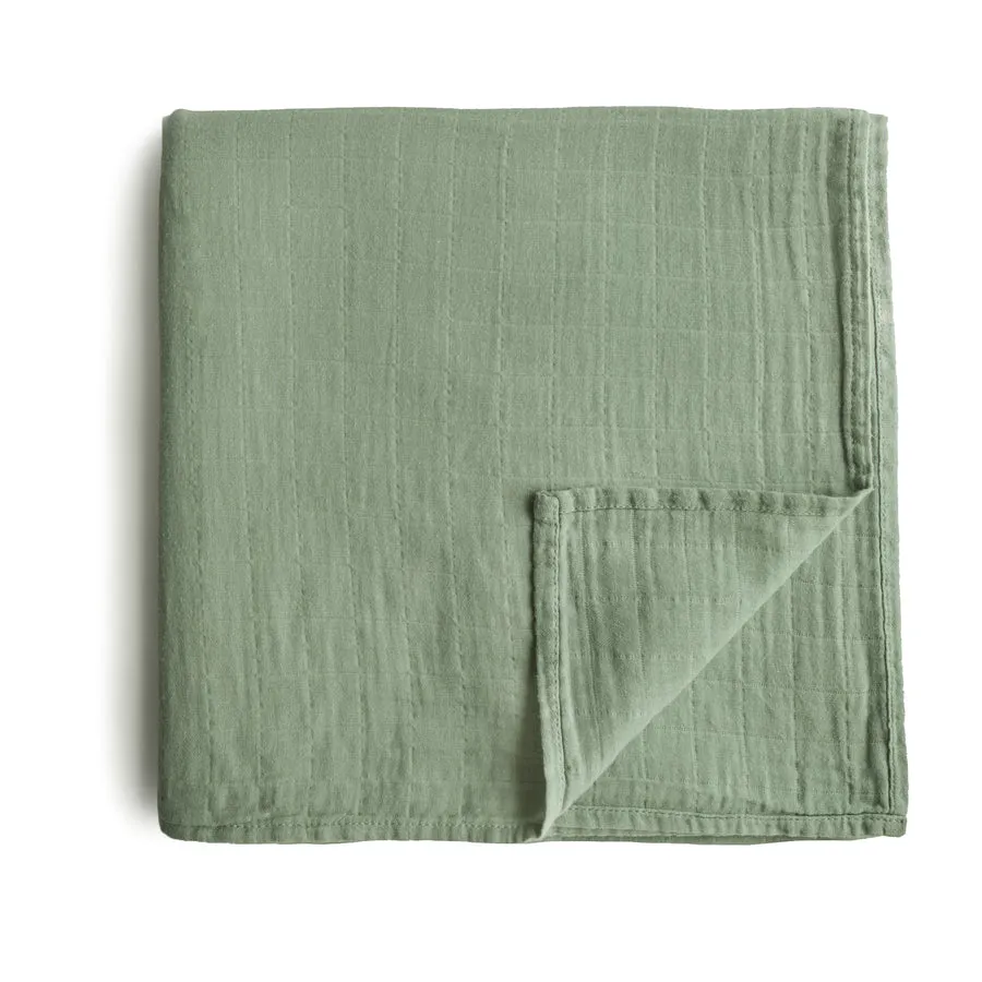 Mushie Organic Cotton Muslin Swaddle Blankets