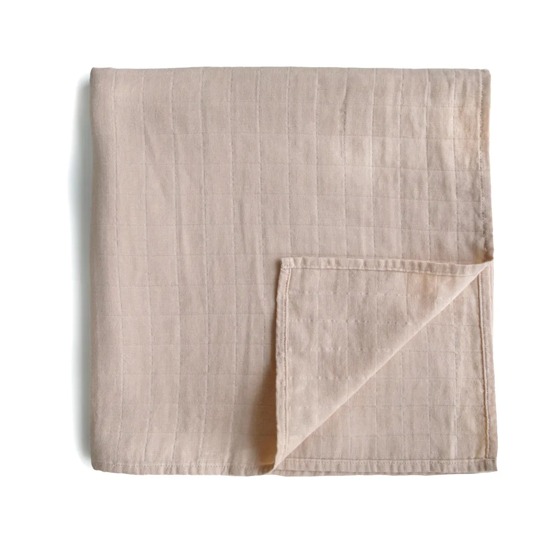 Mushie Organic Cotton Muslin Swaddle Blankets