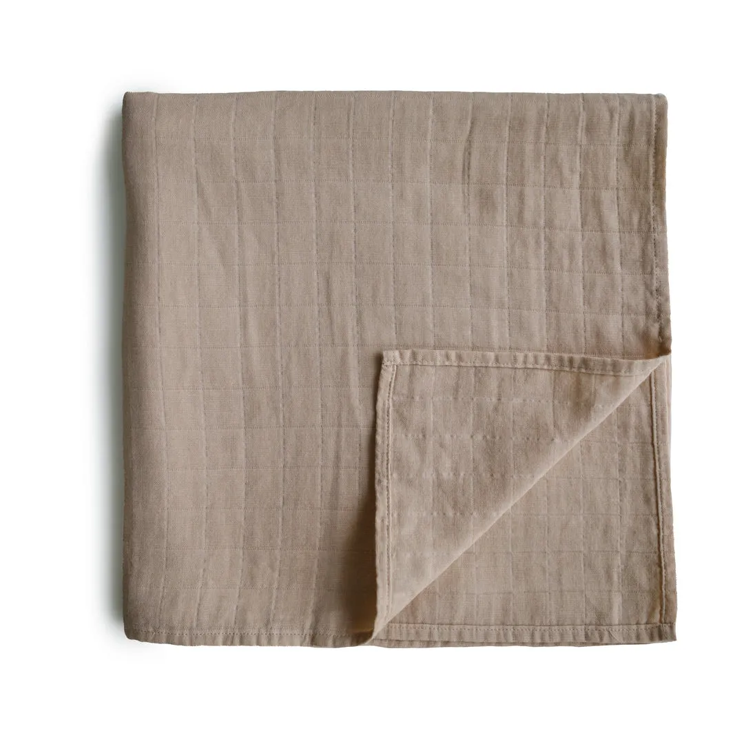 Mushie Organic Cotton Muslin Swaddle Blankets
