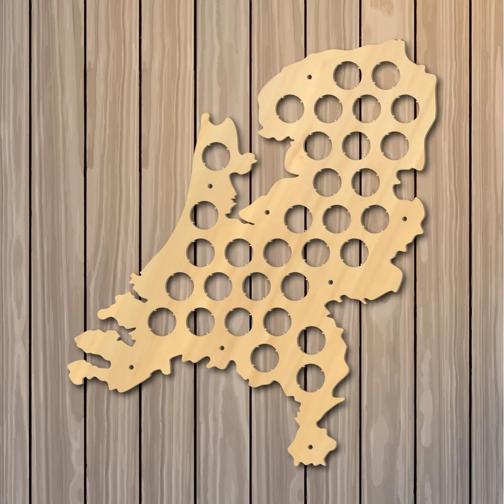 Netherlands Beer Cap Map Patriotic Wooden Wall Sign Map Of Holland Wine Bottle Cap Display Holder Dutch Man Cave Beer Lover Gift