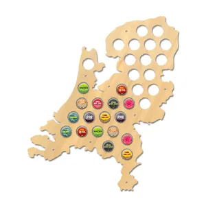 Netherlands Beer Cap Map Patriotic Wooden Wall Sign Map Of Holland Wine Bottle Cap Display Holder Dutch Man Cave Beer Lover Gift