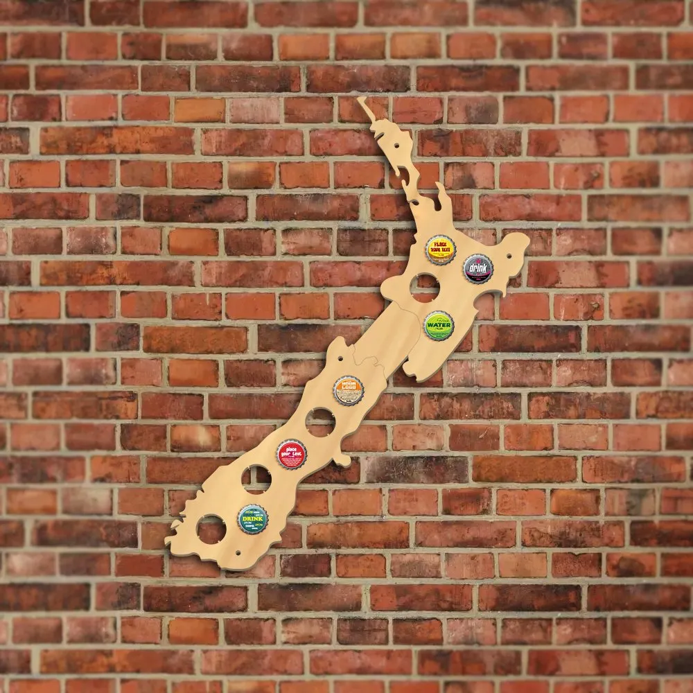 New Zealand Beer Cap Map Pub Bar Wooden Wall Sign Beer Bottle Cap Display Holder New Zealand Map Man Cave Beer Lovers Gift
