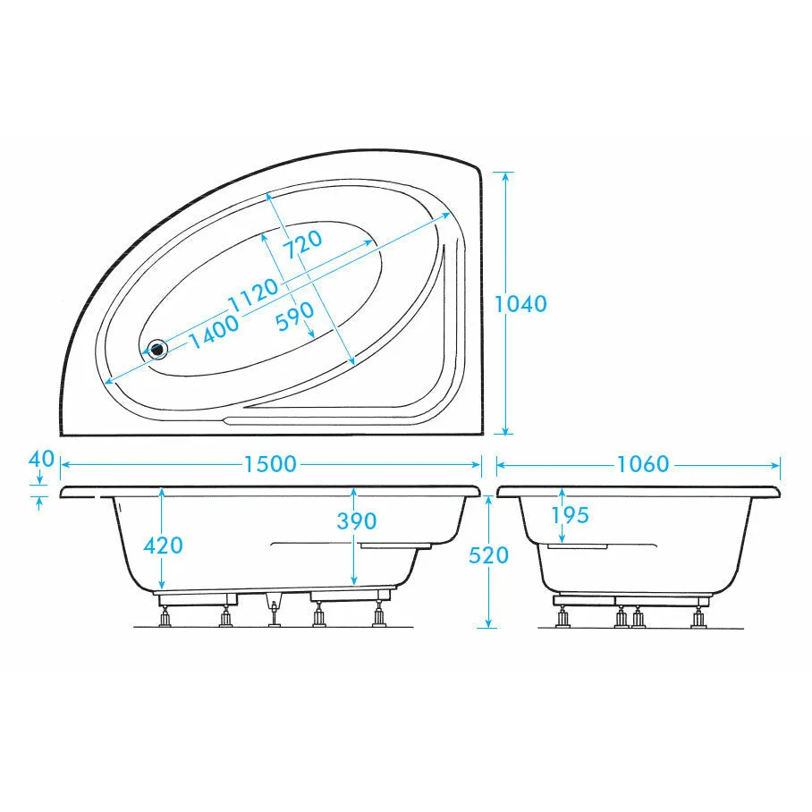 Offset Corner Bath - Left Hand | Orlah