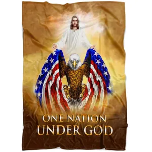 One Nation Under God Fleece Blanket - Christian Blanket - Bible Verse Blanket One Nation Under God Fleece Blanket - Christian Blanket - Bible Verse Blanket