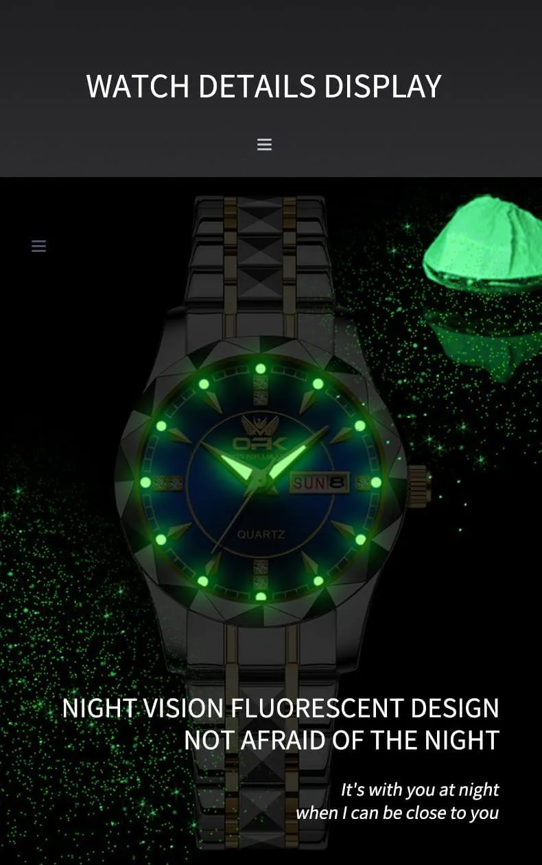 OPK Women Watch Bracelet Dress Easy to Read Stainless Steel Ladies Watches for Female Small Watch Waterproof Luminous Date Wacthes for Women