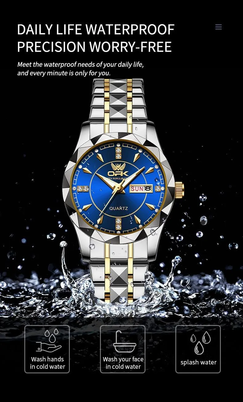 OPK Women Watch Bracelet Dress Easy to Read Stainless Steel Ladies Watches for Female Small Watch Waterproof Luminous Date Wacthes for Women