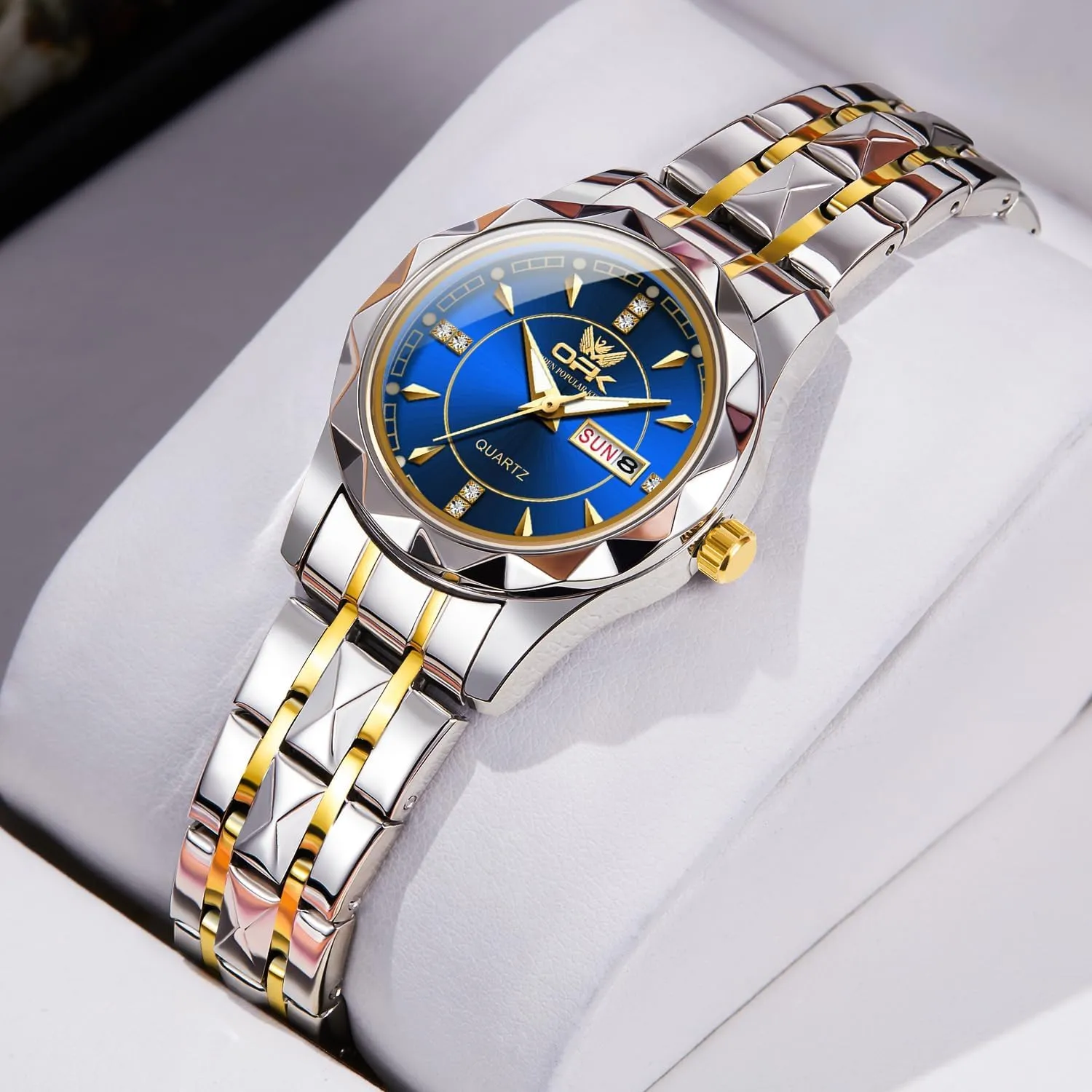 OPK Women Watch Bracelet Dress Easy to Read Stainless Steel Ladies Watches for Female Small Watch Waterproof Luminous Date Wacthes for Women