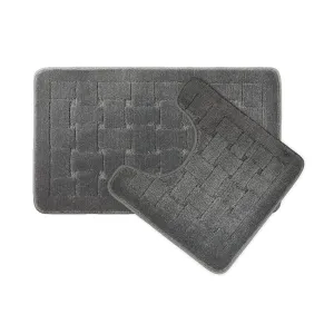 Orkney Bath Mat Set - Silver