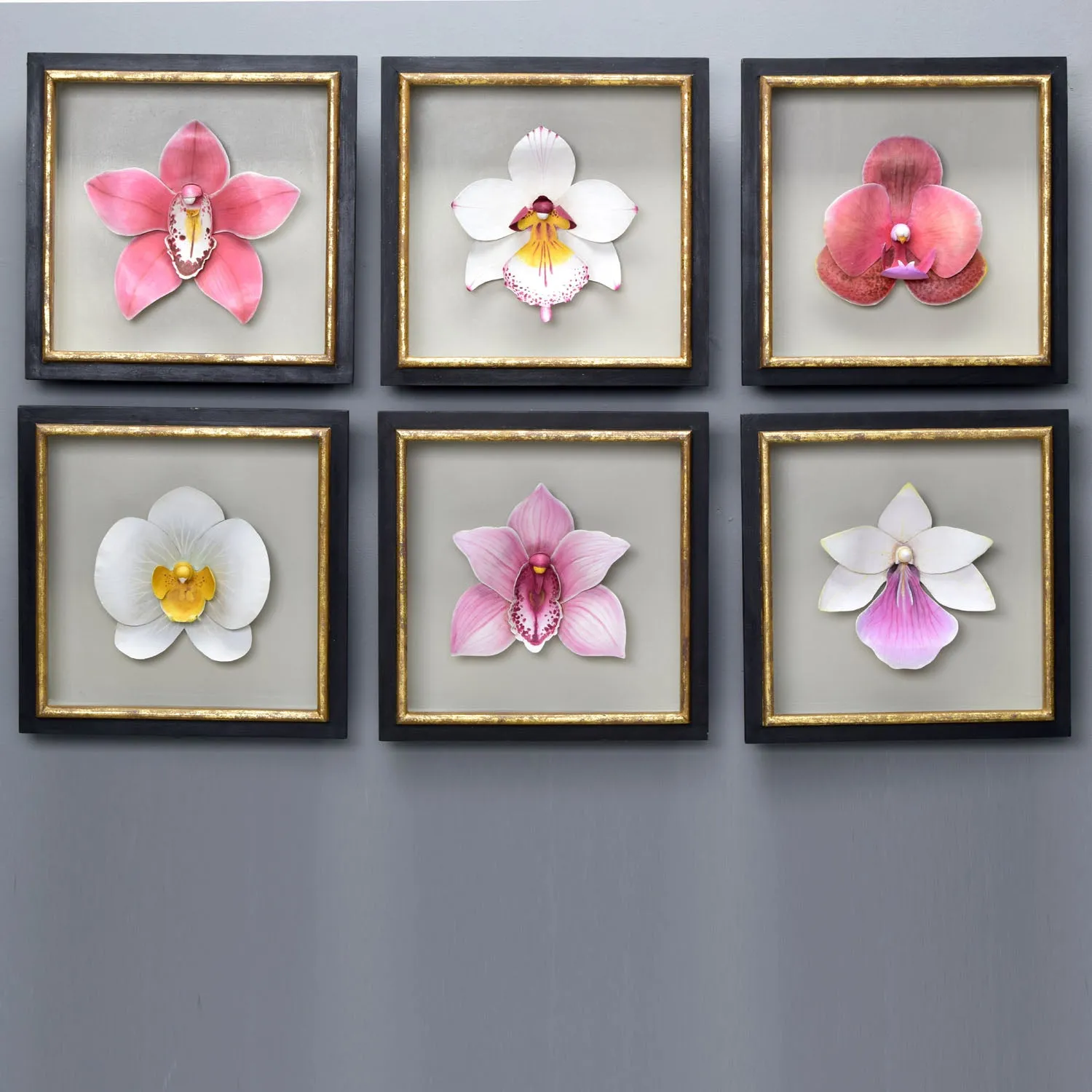 PINK CYMBIDIUM ORCHID SHADOW BOX